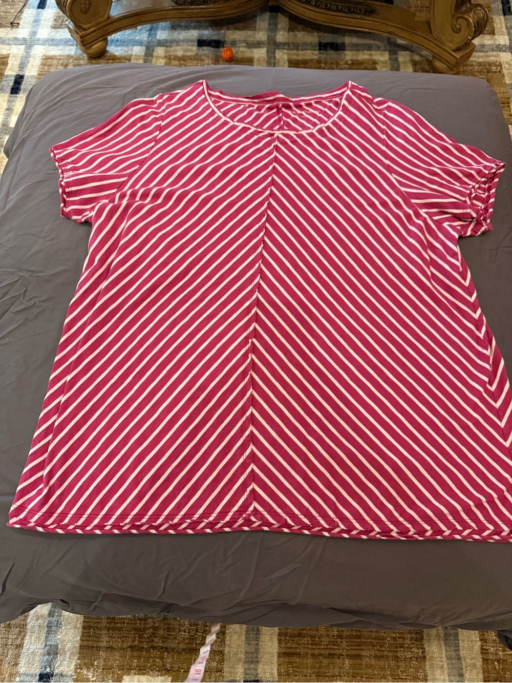 Soft Surroundings 2x Pink Striped Short Sleeve Top
